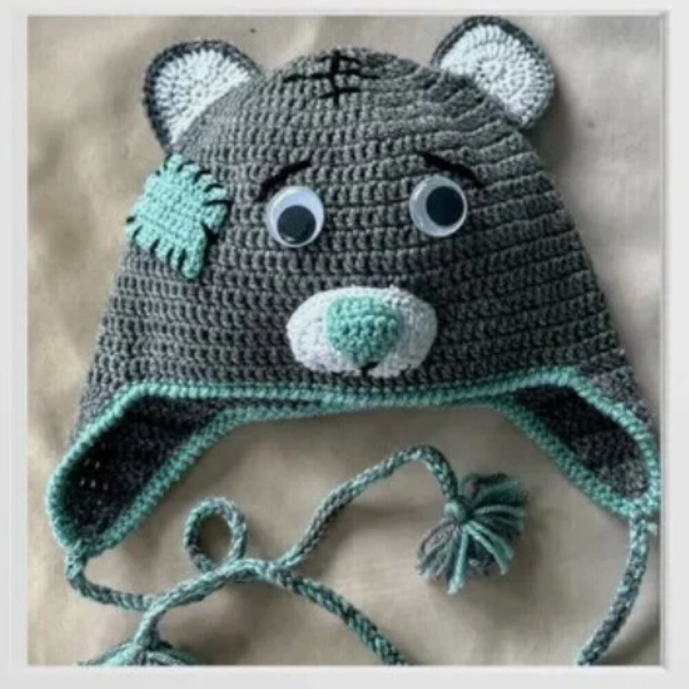 Handmade Knitted Hat in the Form of an Animal Knit Hat for Children 5-8 years